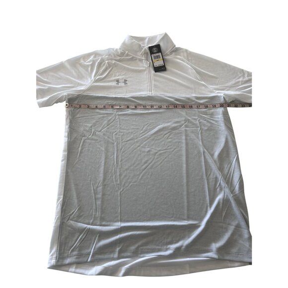 Under Armour Mens HeatGear Loose Fit UA White & Grey Polo Shirt Size Medium NWT - Picture 8 of 8